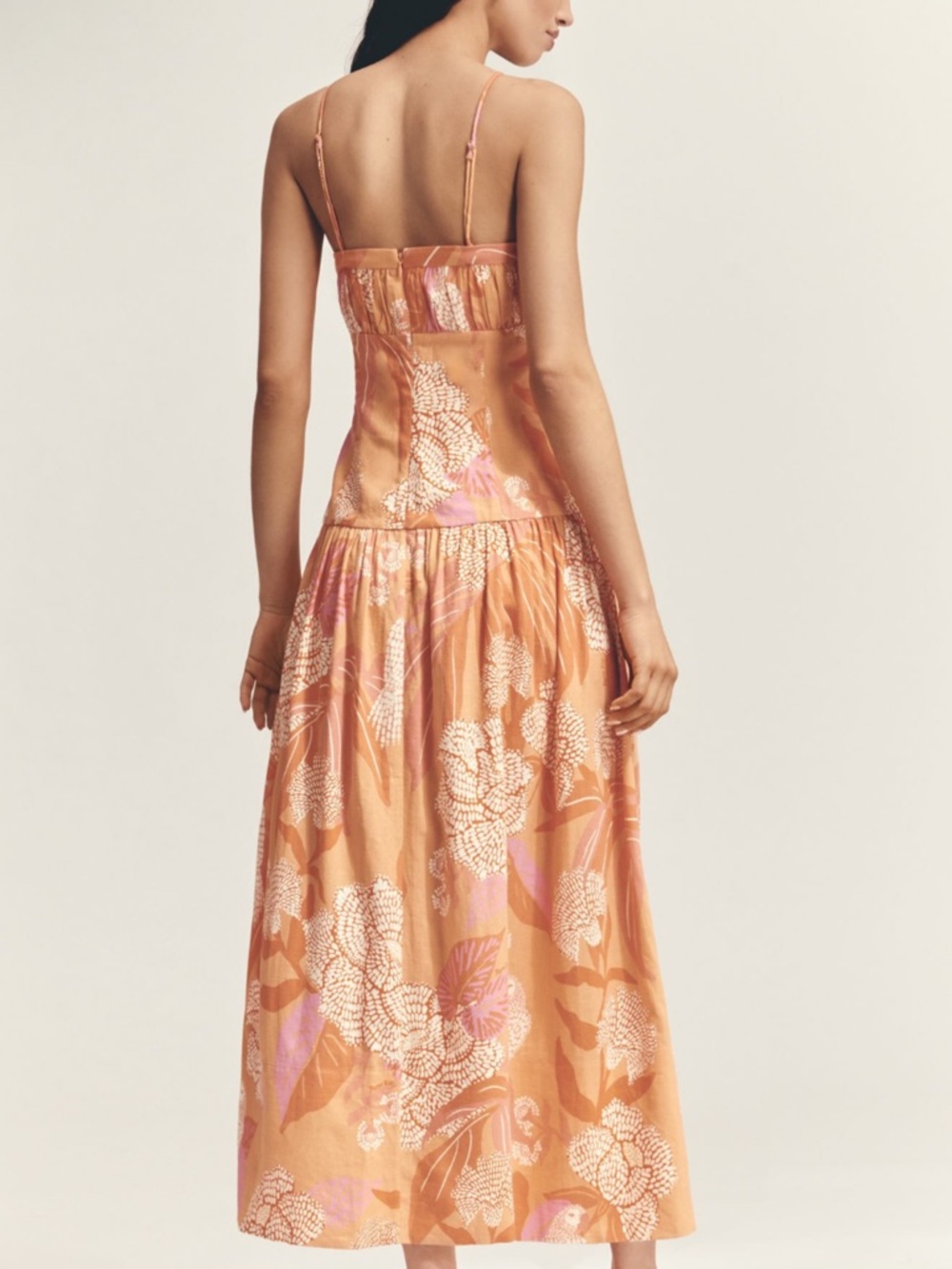 Farm Rio x Anthropologie Linen Blend Strapless
Drop-Waist Maxi Dress in Aurora - Picture 4 of 12
